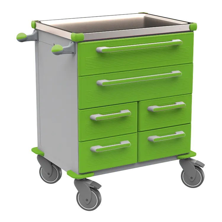 UNIT 221 N vozík zdravotnický plast ABS - zelená