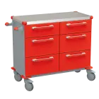 UNIT 228 N vozík zdravotnický plast ABS - červená