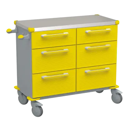 UNIT 228 N vozík zdravotnický plast ABS - žlutá