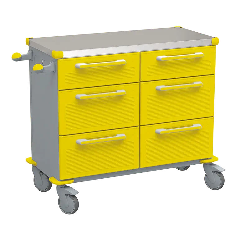 UNIT 228 N vozík zdravotnický plast ABS - žlutá