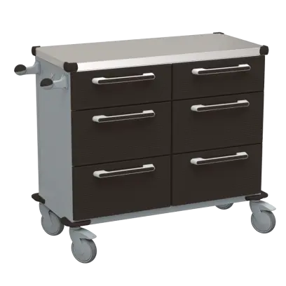 UNIT 228 N vozík zdravotnický plast ABS - černá