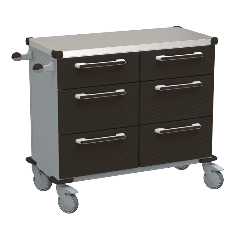 UNIT 228 N vozík zdravotnický plast ABS - černá