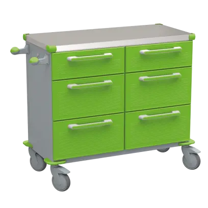 UNIT 228 N vozík zdravotnický plast ABS - zelená