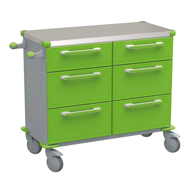 UNIT 228 N vozík zdravotnický plast ABS - zelená