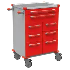 UNIT 261 N vozík zdravotnický plast ABS - červená