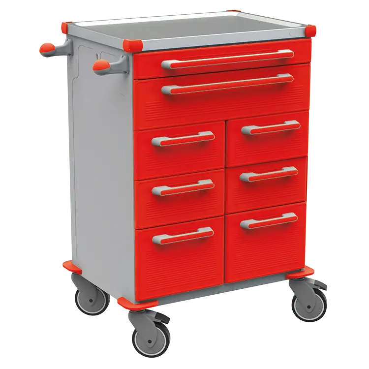 UNIT 261 N vozík zdravotnický plast ABS - červená