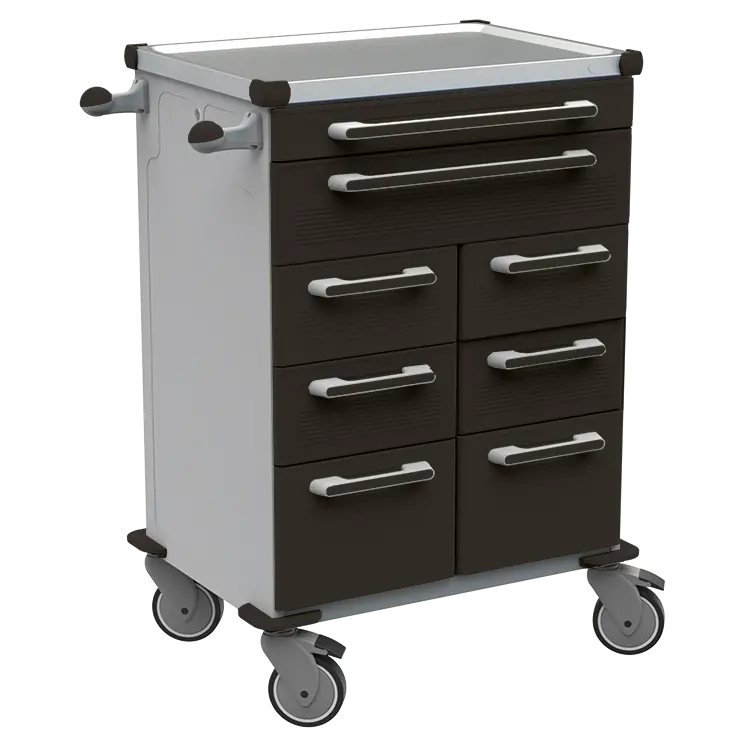 UNIT 261 N vozík zdravotnický plast ABS - černá