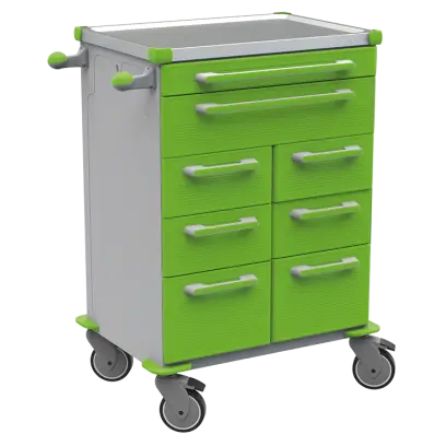 UNIT 261 N vozík zdravotnický plast ABS - zelená