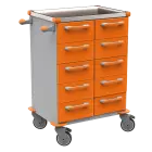 UNIT 267 N vozík zdravotnický plast ABS - oranžová