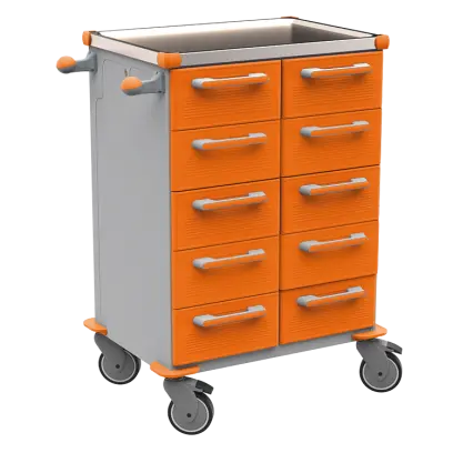 UNIT 267 N vozík zdravotnický plast ABS - oranžová