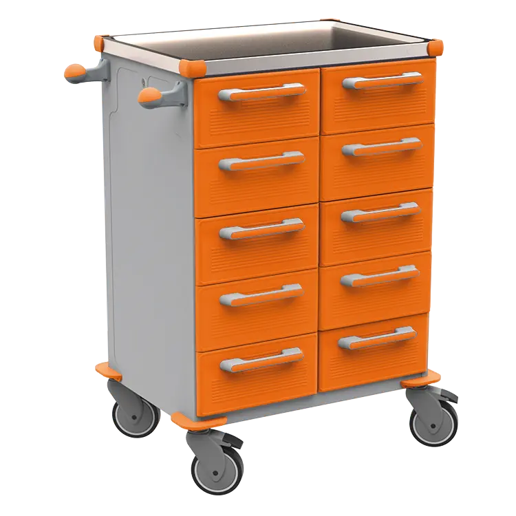 UNIT 267 N vozík zdravotnický plast ABS - oranžová