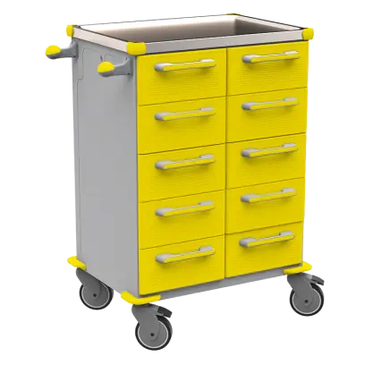 UNIT 267 N vozík zdravotnický plast ABS - žlutá