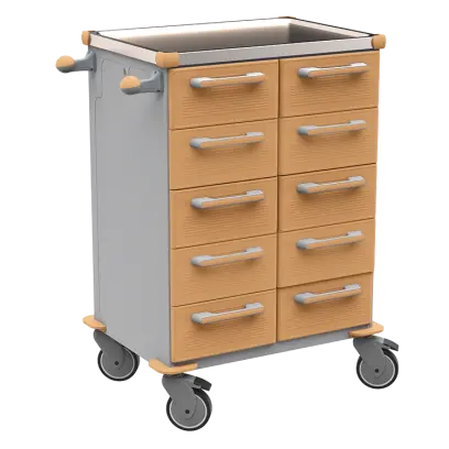 UNIT 267 N vozík zdravotnický plast ABS - hnědobéžová