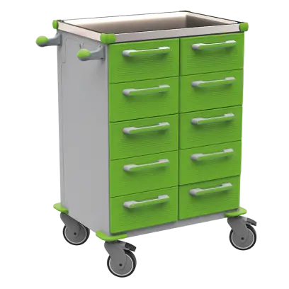 UNIT 267 N vozík zdravotnický plast ABS - zelená