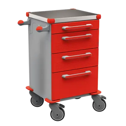 TINY 103 N vozík zdravotnický plast ABS - červená