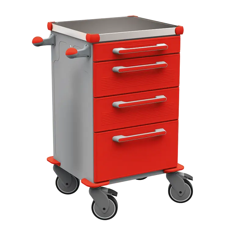 TINY 103 N vozík zdravotnický plast ABS - červená