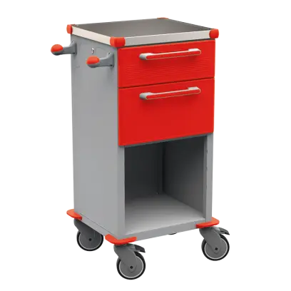 TINY 150 N vozík zdravotnický plast ABS - červená