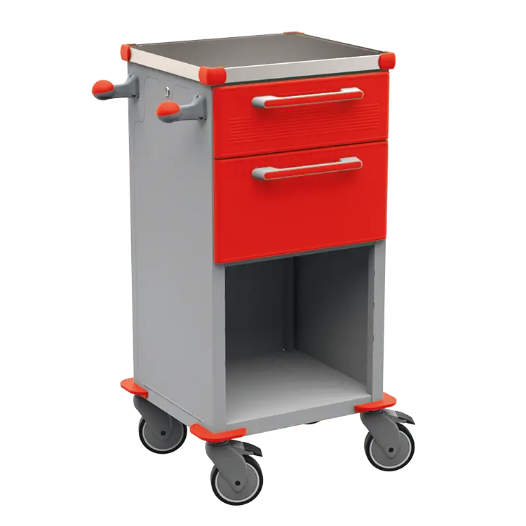 TINY 150 N vozík zdravotnický plast ABS - červená