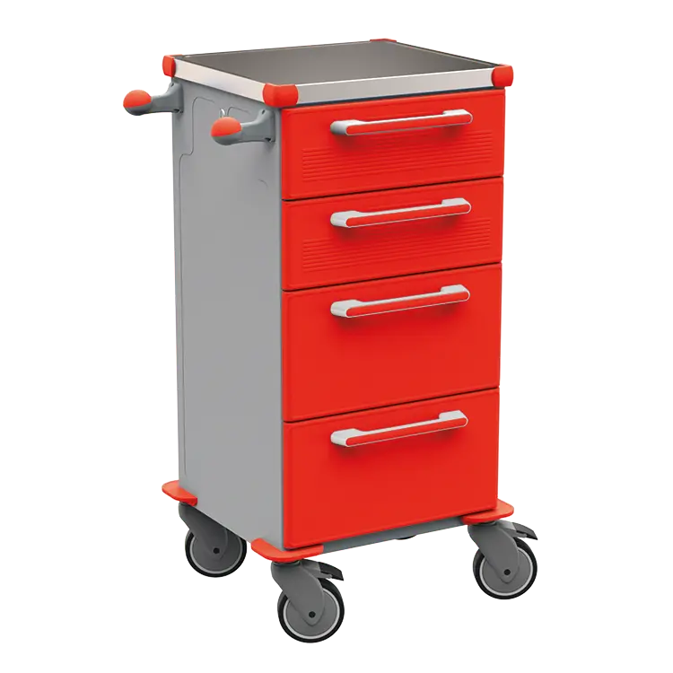 TINY 151 N vozík zdravotnický plast ABS - červená