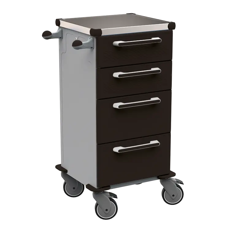 TINY 151 N vozík zdravotnický plast ABS - černá