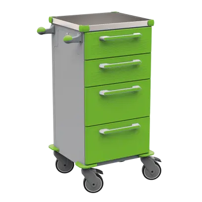 TINY 151 N vozík zdravotnický plast ABS - zelená