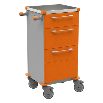 TINY 152 N vozík zdravotnický plast ABS - oranžová