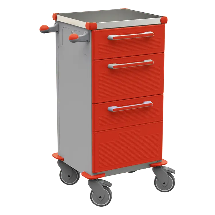 TINY 152 N vozík zdravotnický plast ABS - červená