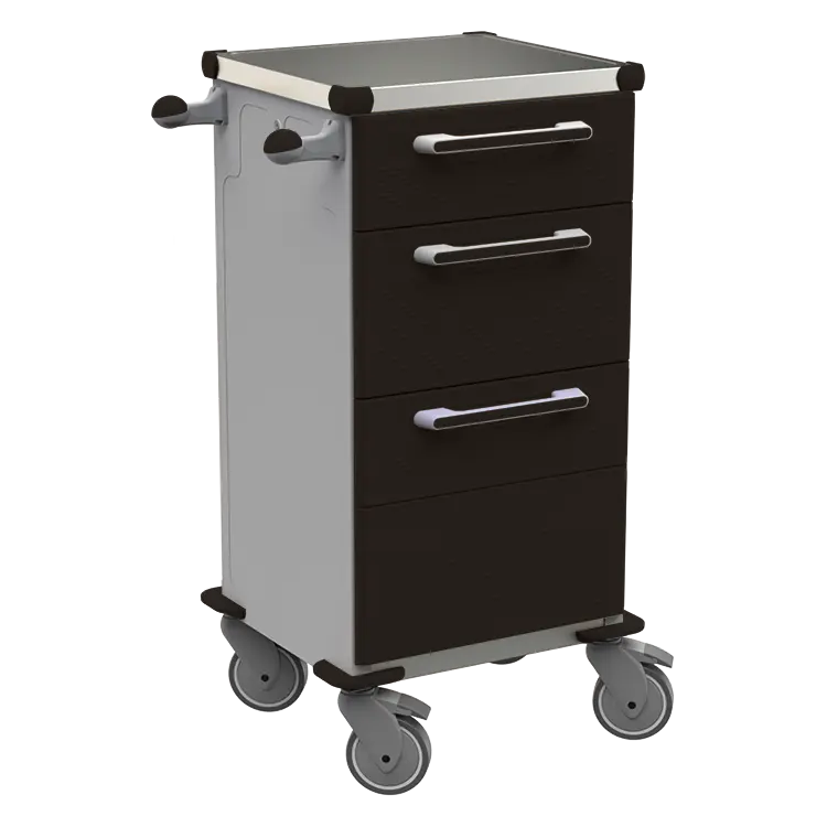 TINY 152 N vozík zdravotnický plast ABS - černá