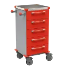 TINY 153 N vozík zdravotnický plast ABS - červená