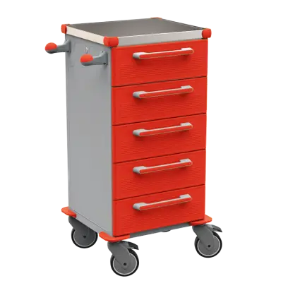 TINY 153 N vozík zdravotnický plast ABS - červená