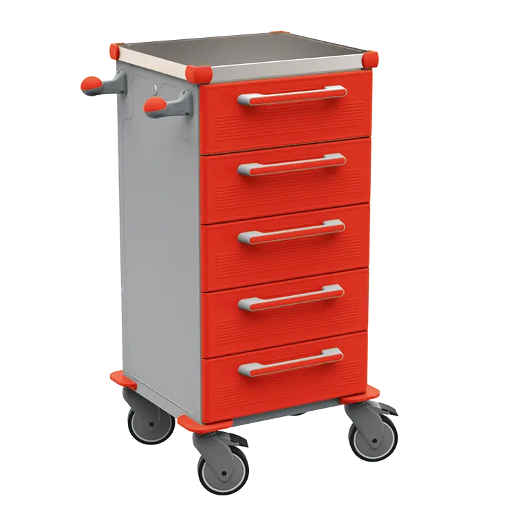 TINY 153 N vozík zdravotnický plast ABS - červená