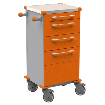 TINY 159 N vozík zdravotnický plast ABS - oranžová