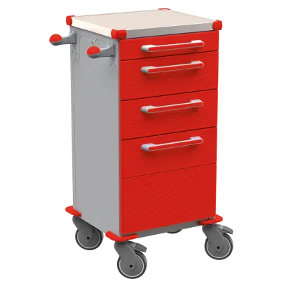 TINY 159 N vozík zdravotnický plast ABS - červená