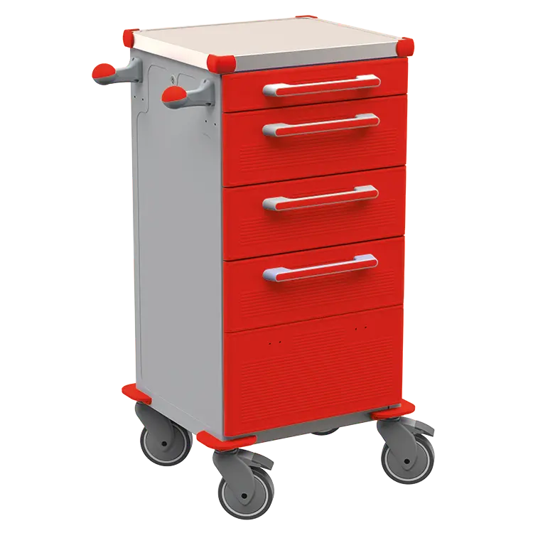 TINY 159 N vozík zdravotnický plast ABS - červená