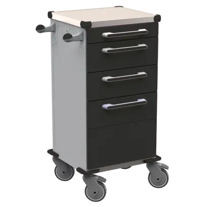 TINY 159 N vozík zdravotnický plast ABS - černá