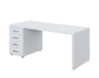 QPL 8 - 18Z4 stůl pracovní, dřevěná podnož, 4-zásuvkový levý, deska 36 mm, široký 1800 mm, bílá