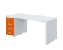 QPL 8 - 18Z4 stůl pracovní, levý lamino - bílá/pomeranč