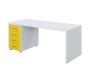QPL 8 - 18Z4 stůl pracovní, levý lamino - bílá/žlutá odio