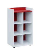 QN 3 - 6N skříň, nika, 1030x600x400, bílá/červená flamengo