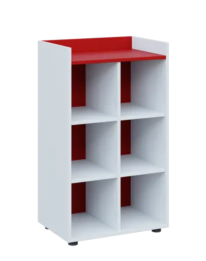 QN 3 - 6N skříň, nika, 1030x600x400, bílá/červená flamengo