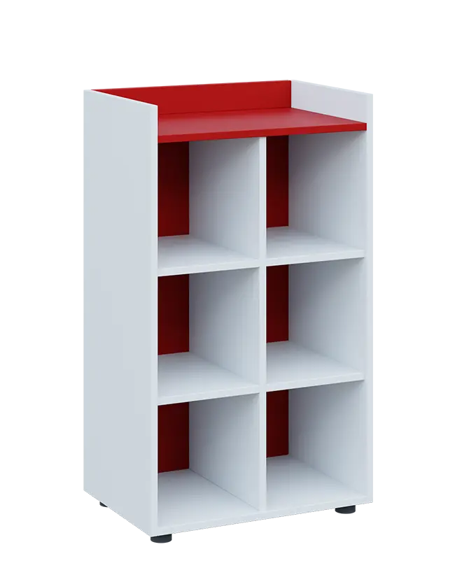 QN 3 - 6N skříň, nika, 1030x600x400, bílá/červená flamengo