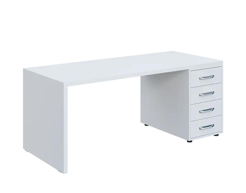 QPL 8 - 18Z4 stůl pracovní, pravý lamino - bílá