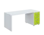QPL 8 - 18Z4 stůl pracovní, pravý lamino - bílá/jarní zeleň