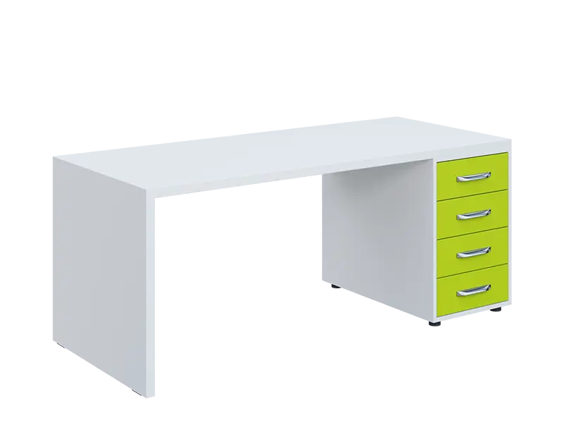 QPL 8 - 18Z4 stůl pracovní, pravý lamino - bílá/jarní zeleň