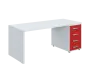 QPL 8 - 18Z4 stůl pracovní, pravý lamino - bílá/červená flamengo