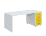 QPL 8 - 18Z4 stůl pracovní, pravý lamino - bílá/žlutá odio