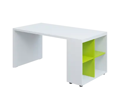 QPL 8 - 16N4 stůl pracovní, pravý lamino - bílá/jarní zeleň