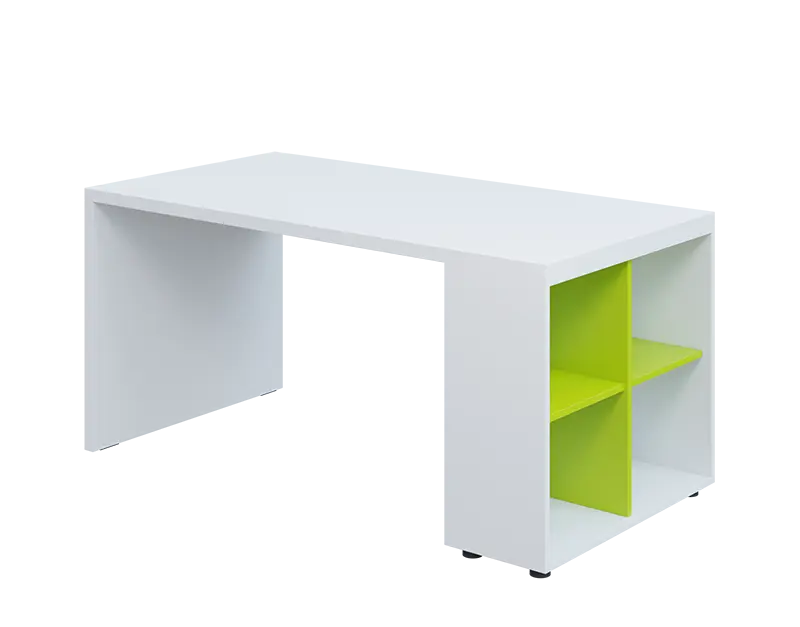 QPL 8 - 16N4 stůl pracovní, pravý lamino - bílá/jarní zeleň