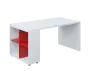QPL 8 - 16N4 stůl pracovní, levý lamino - bílá/červená flamengo