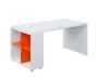 QPL 8 - 16N4 stůl pracovní, levý lamino - bílá/pomeranč